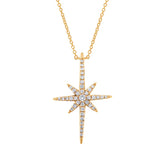 0.24ct 14k Yellow Gold Diamond North Star Necklace